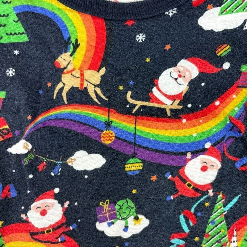 Next Christmas Santa Rainbow Short Sleeve Tee 2-3